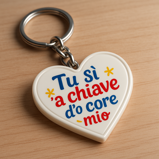 Portachiavi "Tu si a chiave d'o core mio"
