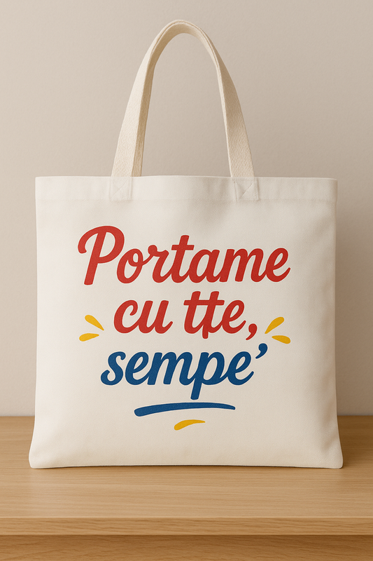 Borsa in tela "Portame cu tte, sempe' "